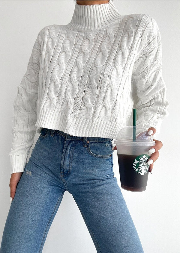 cropped white sweater top