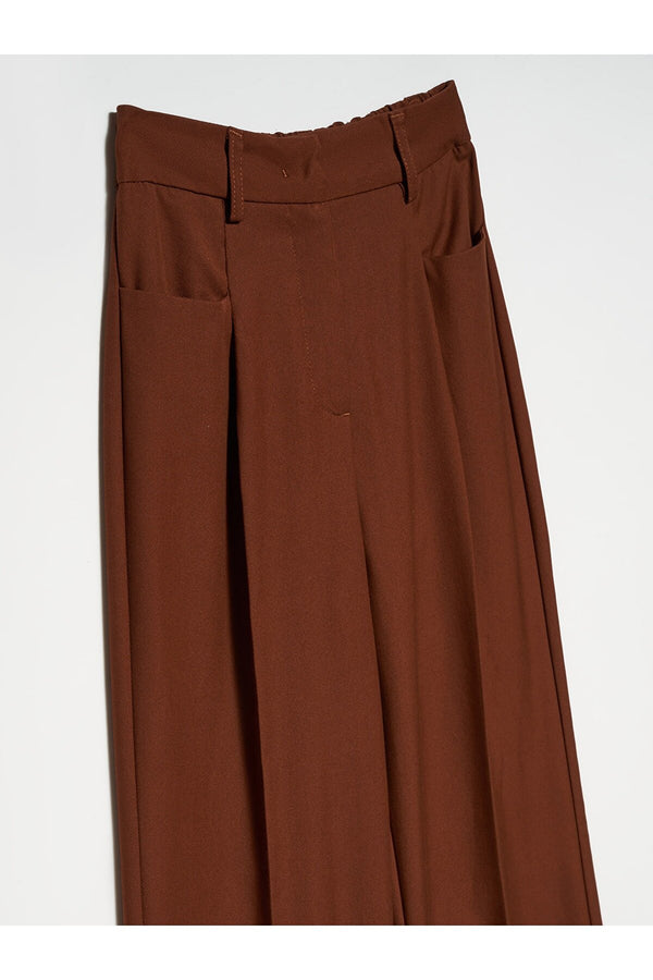 brown wide leg trousers