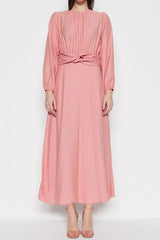 Baby pink modest dress