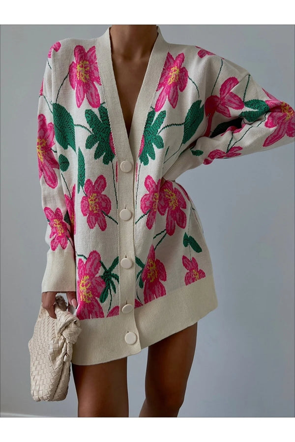 floral knit cardigan