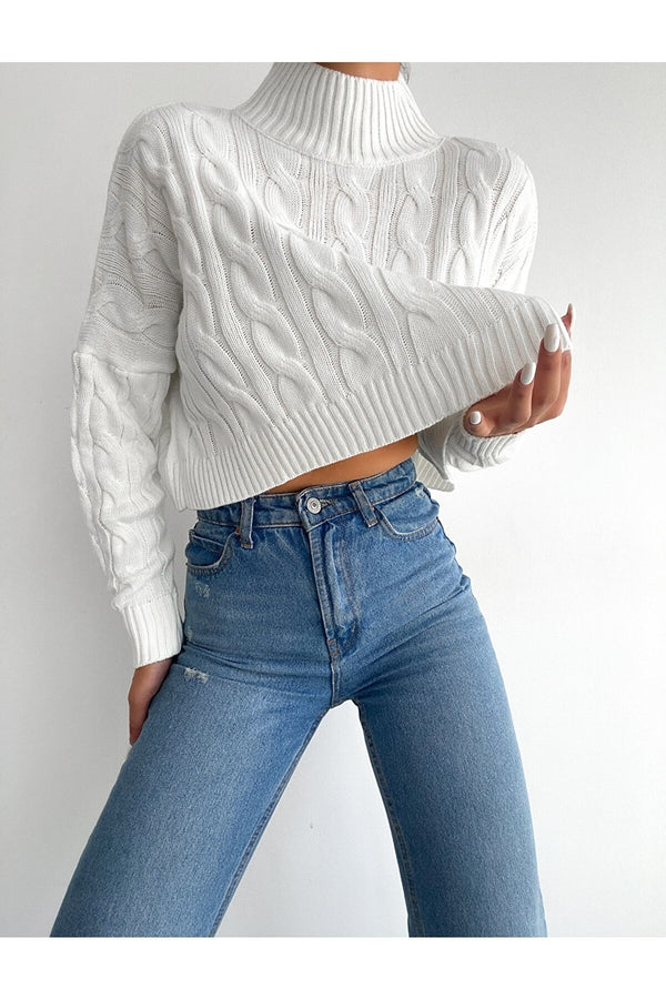 cropped white sweater top