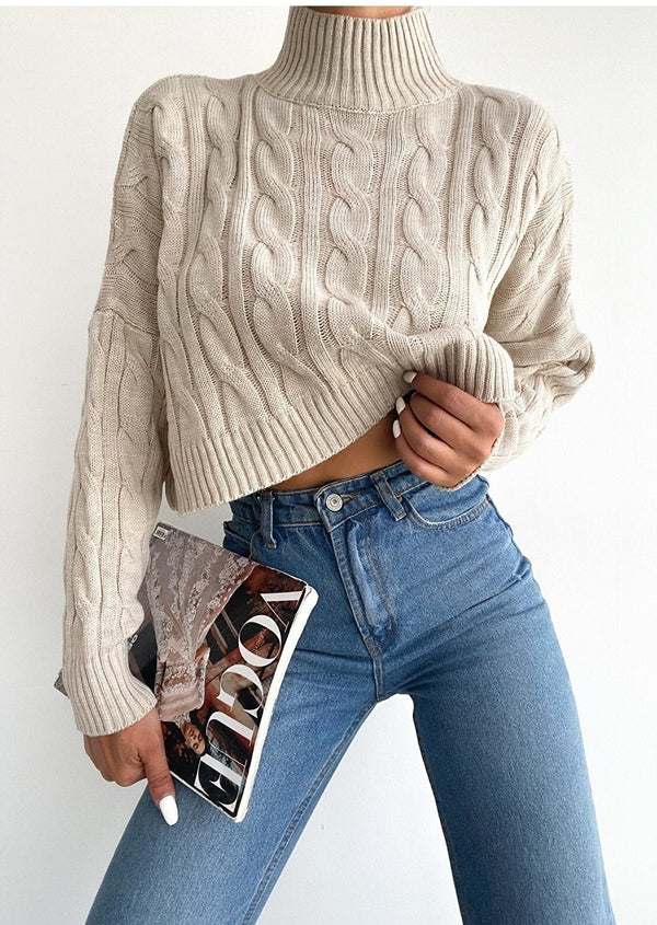 cropped ecru sweater top