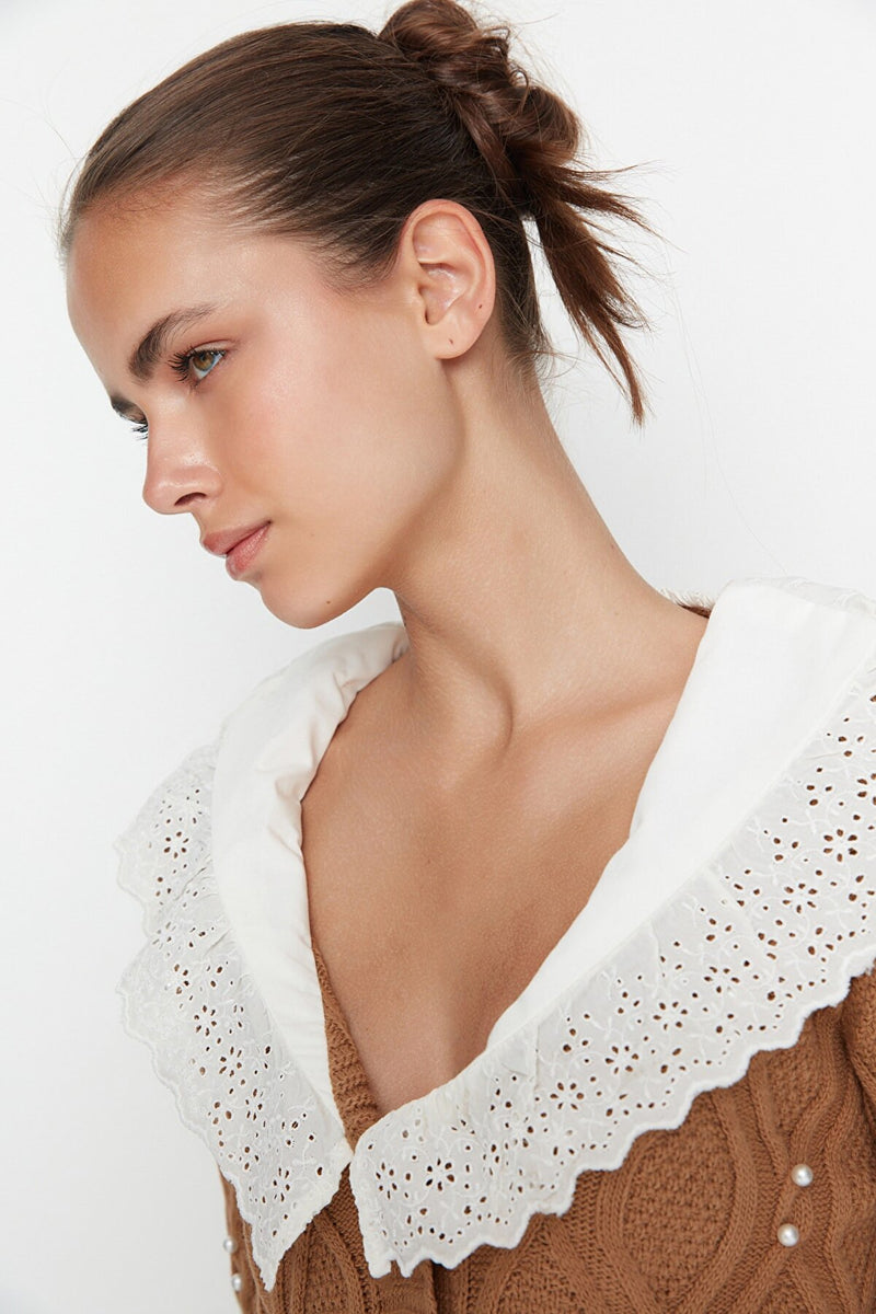 white collar cardigan