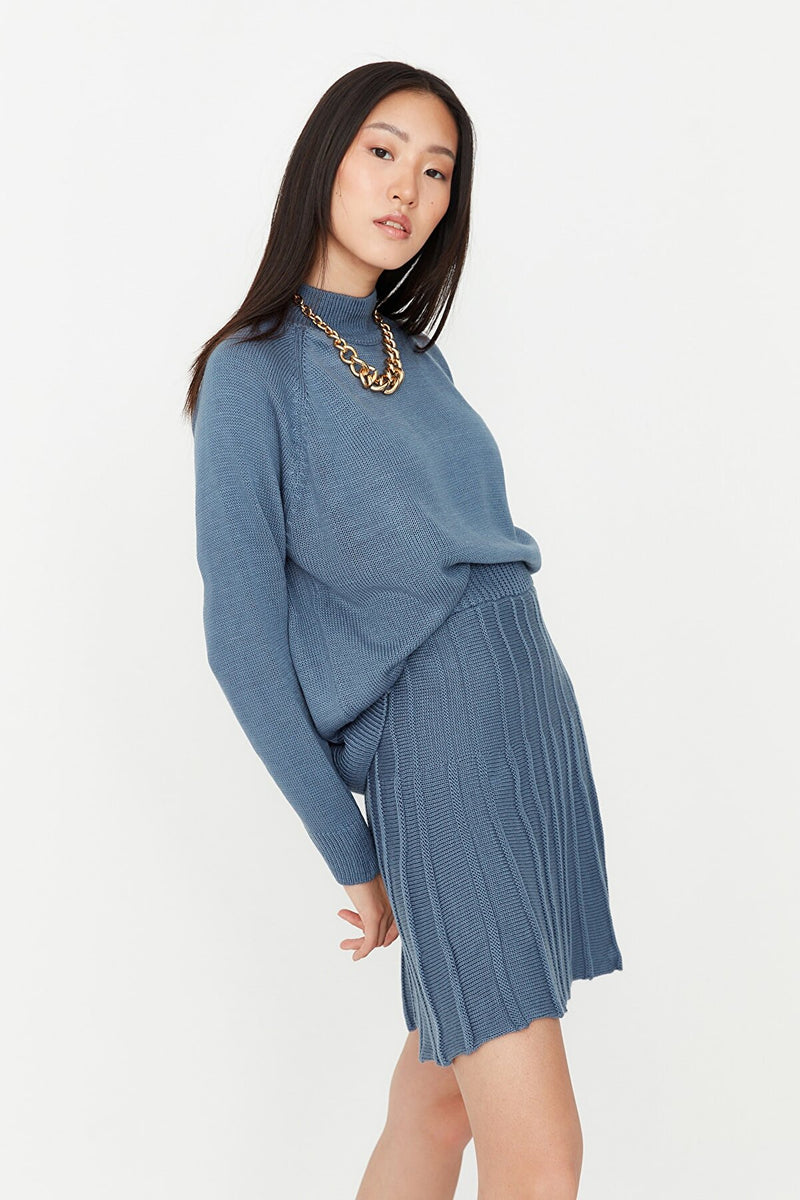 Blue top and skirt set