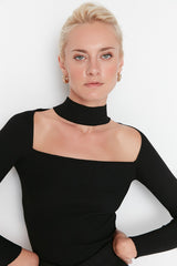 black knit top