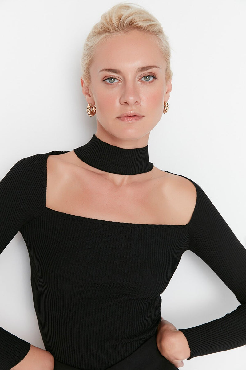 black knit top
