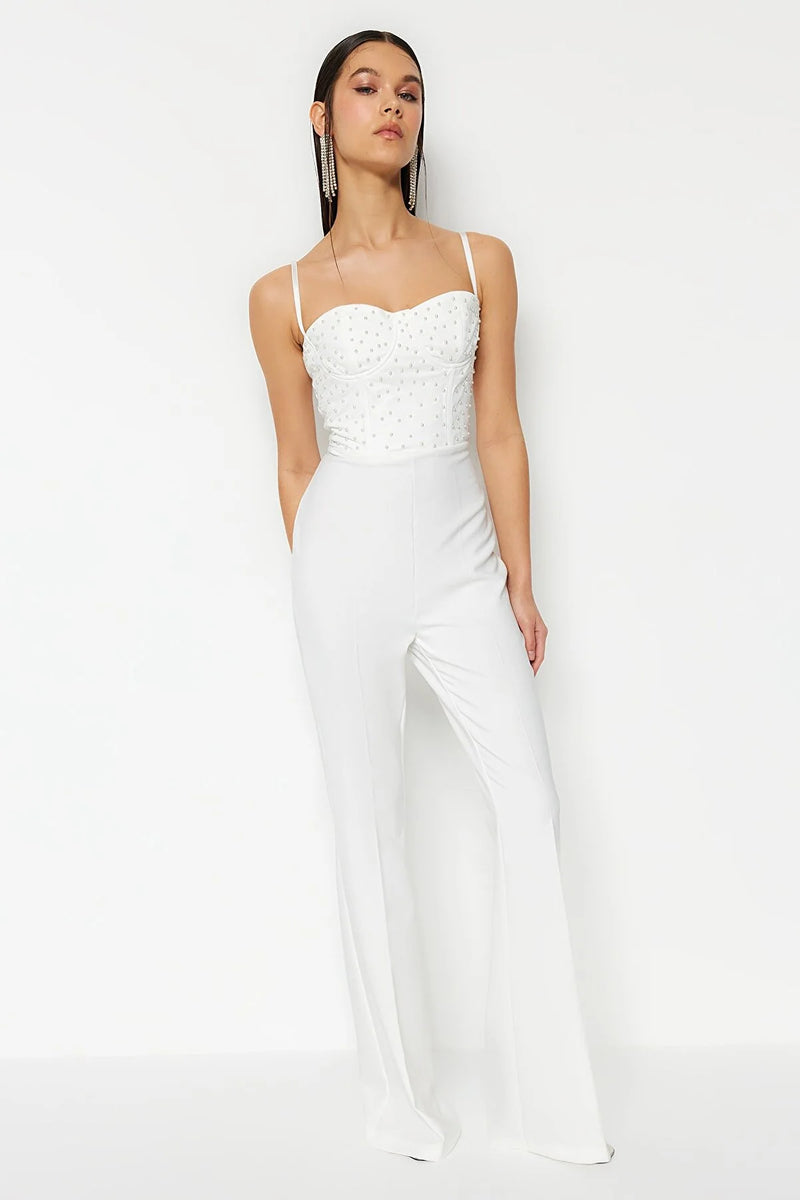 white pearl jumpsuit