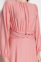 Baby pink modest dress