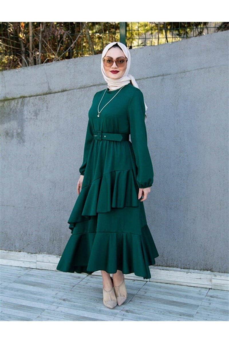 Green maxi hotsell skirt hijab outfit