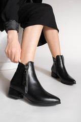 flat black boots