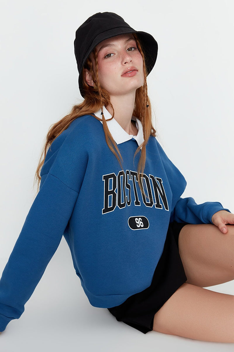 Boston blue sweatshirt