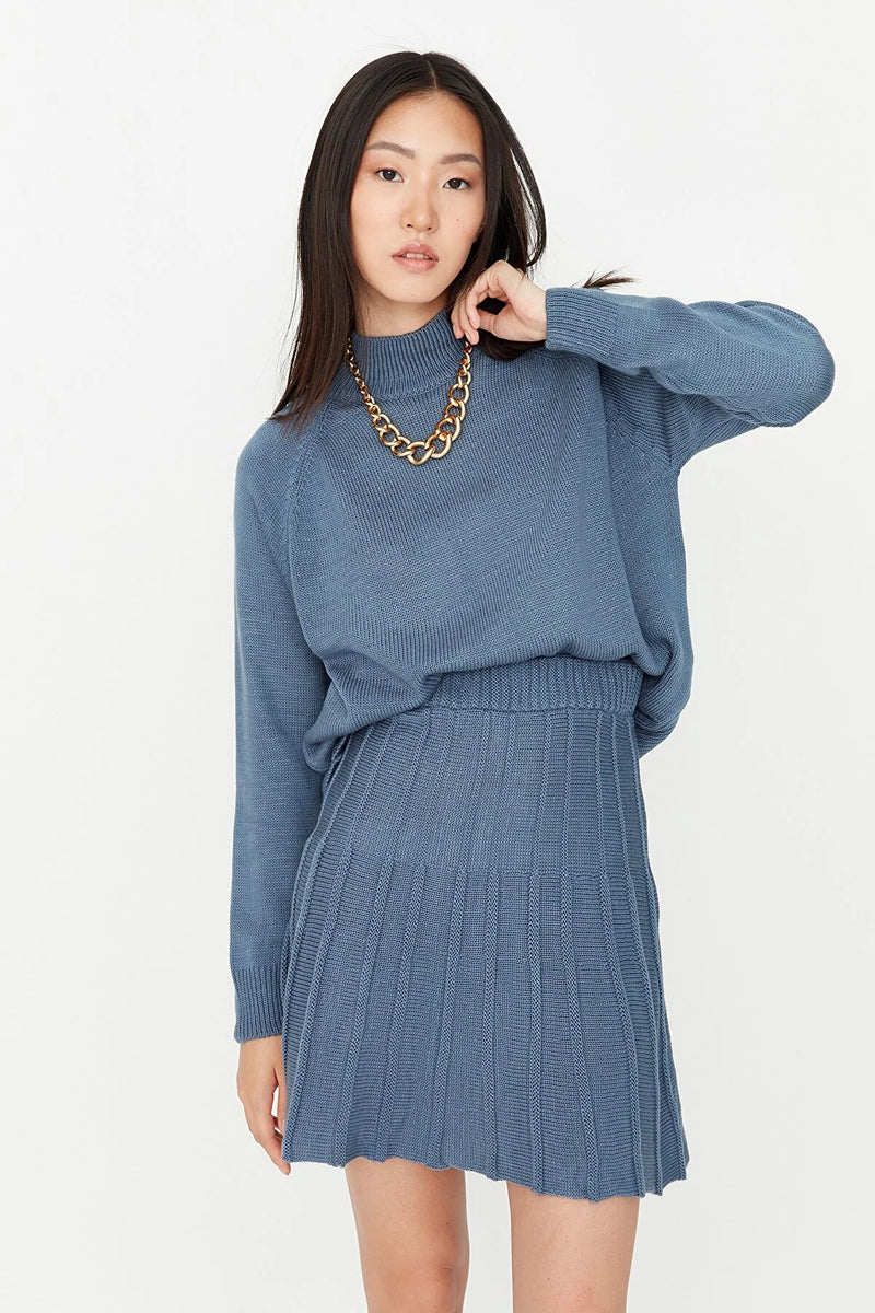 Blue top and skirt set