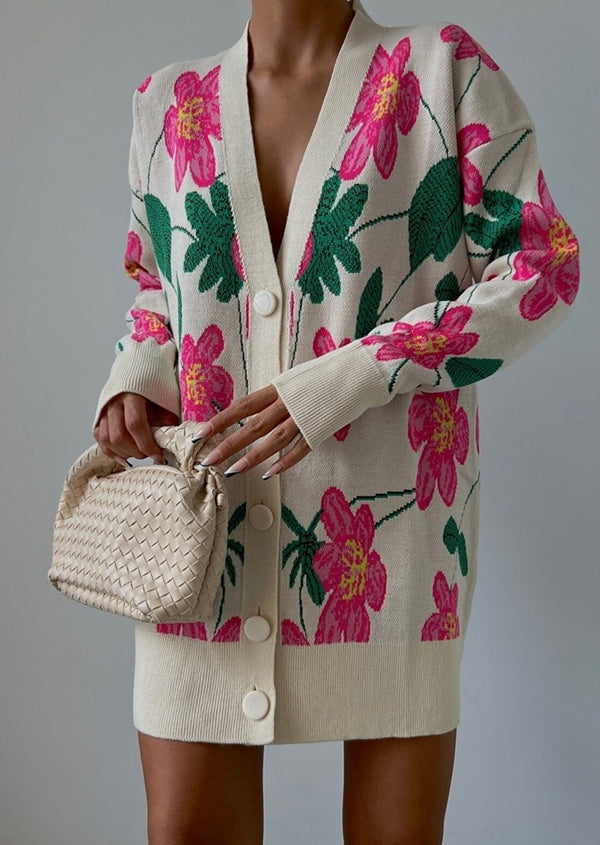 floral knit cardigan