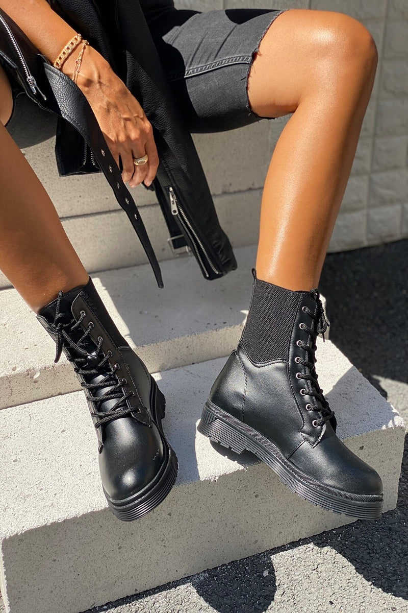 Black biker boots