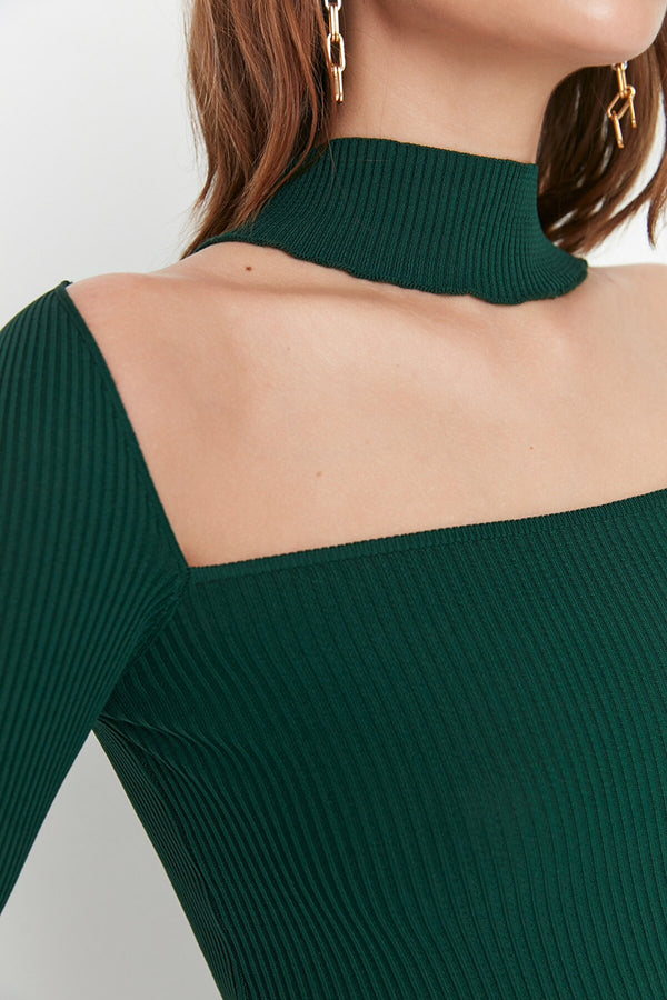 Dark green knit top