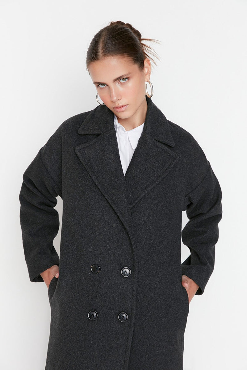 grey oversized coat