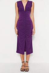 Midi purple dress