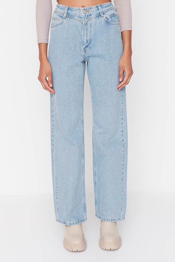 blue wide leg jeans