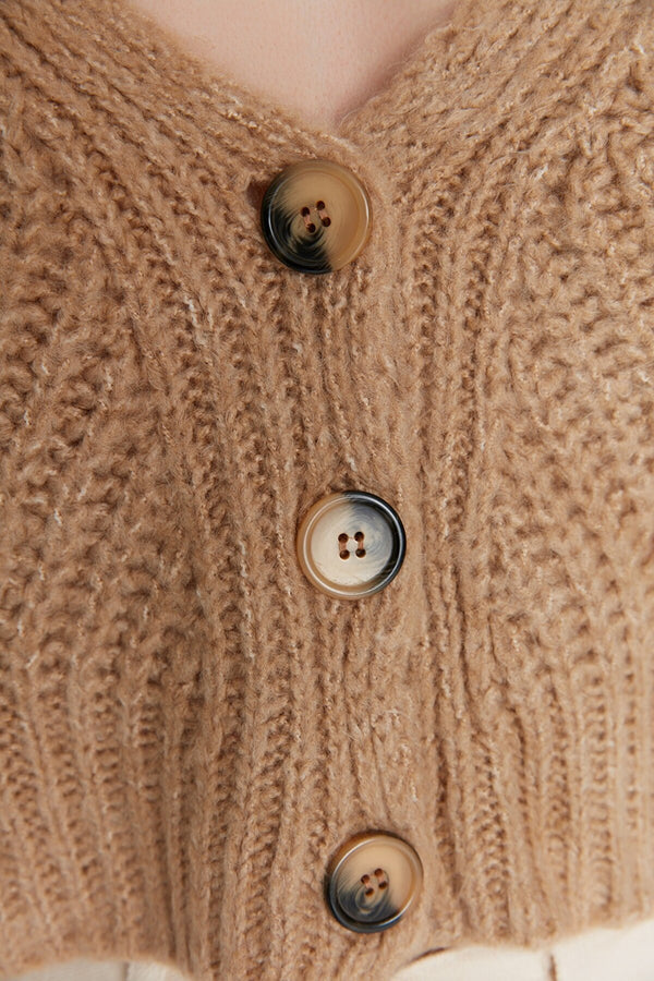 camel cardigan