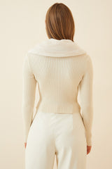 Ecru cropped cardigan