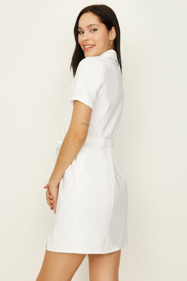 buttoned white dress