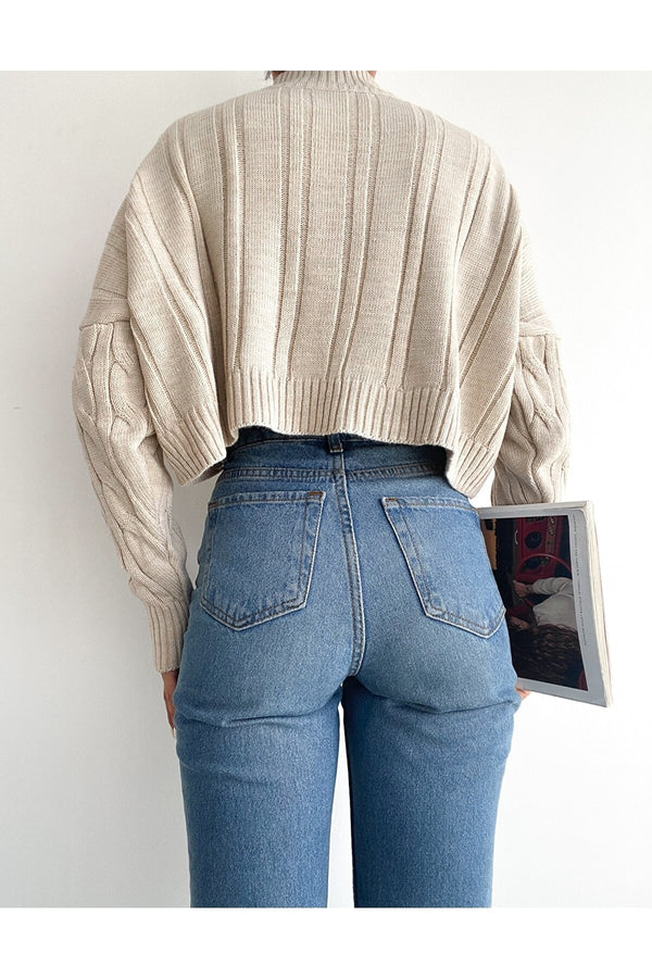 cropped ecru sweater top
