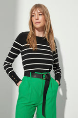 black striped sweater top