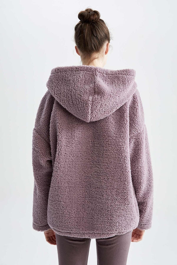 purple fleece hoodie