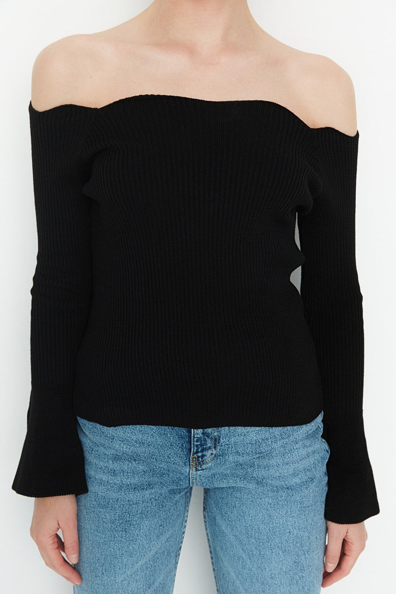 off shoulder knit top