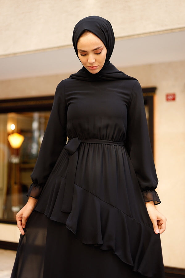 Ruffled Chiffon Dress