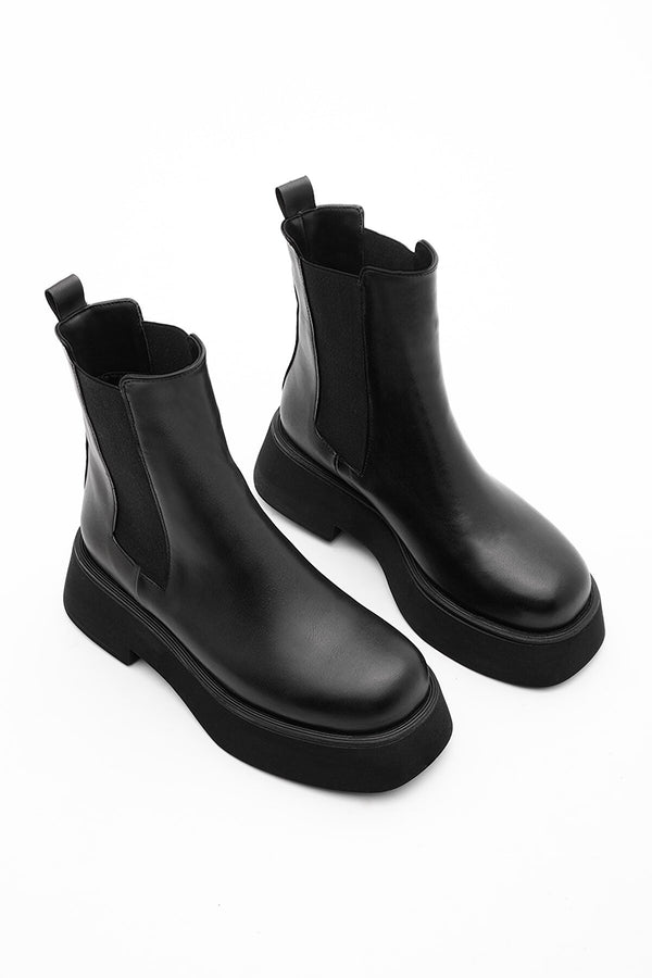 black platform boots