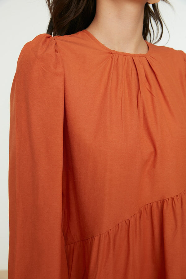 orange modest Dress