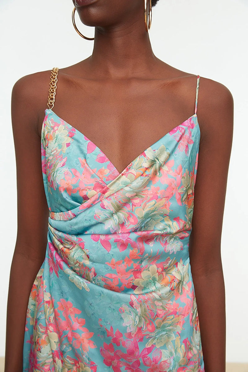Floral Satin Dress