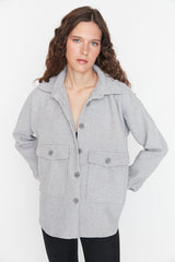 grey shirt jacket