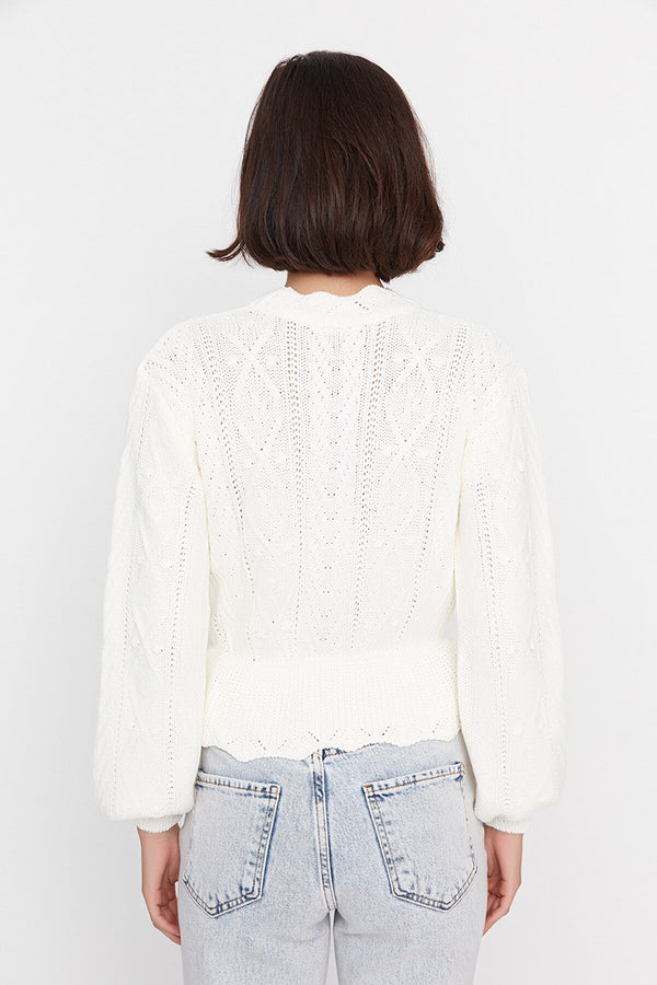 white peplum sweater top