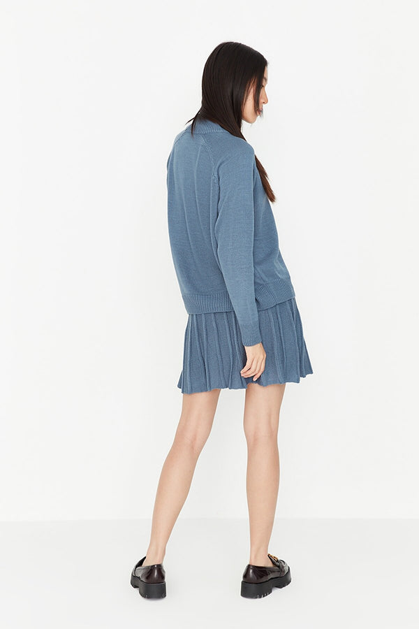 Blue top and skirt set