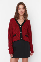 Dark red cardigan