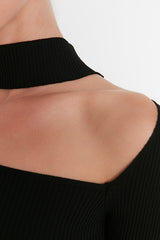 black knit top