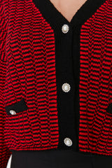 Dark red cardigan