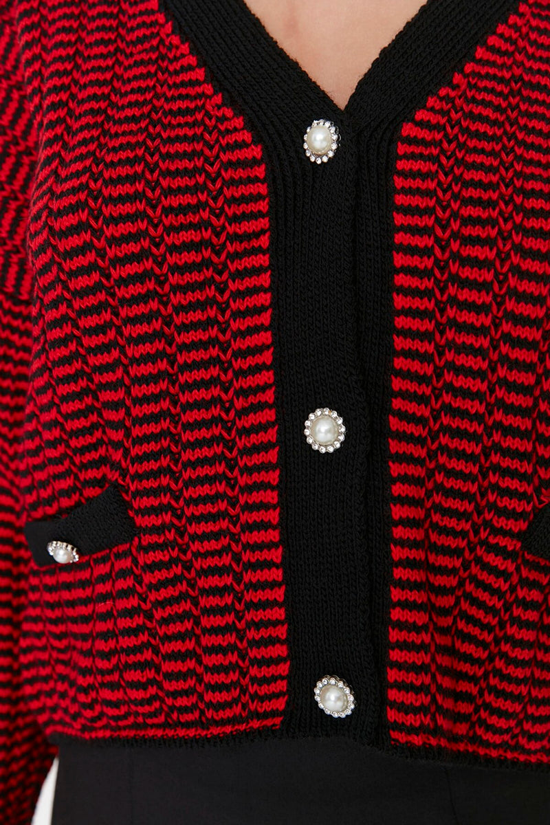 Dark red cardigan