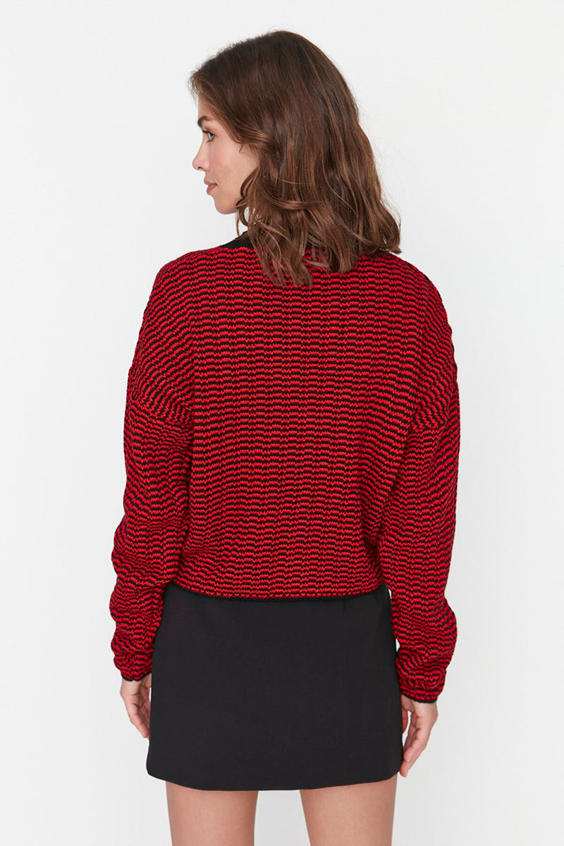 Dark red cardigan