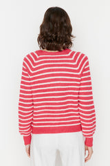 pink striped cardigan