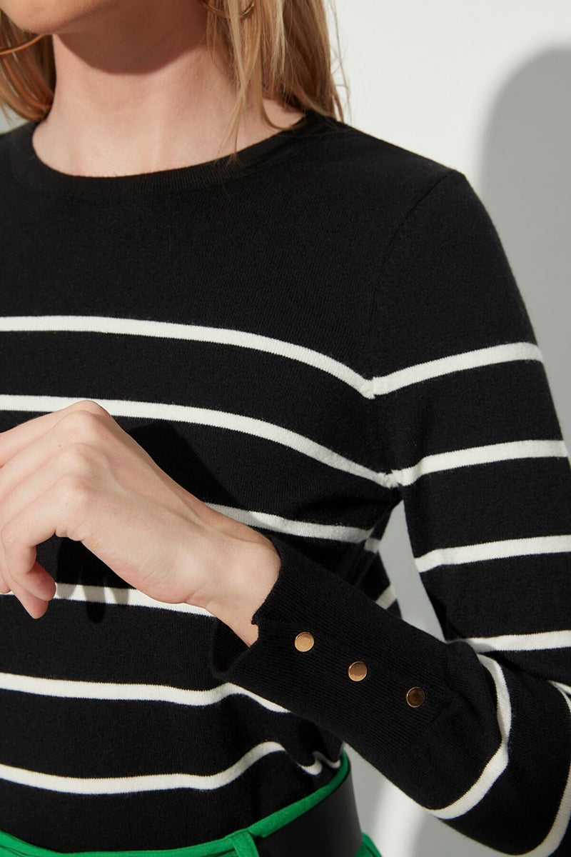 black striped sweater top