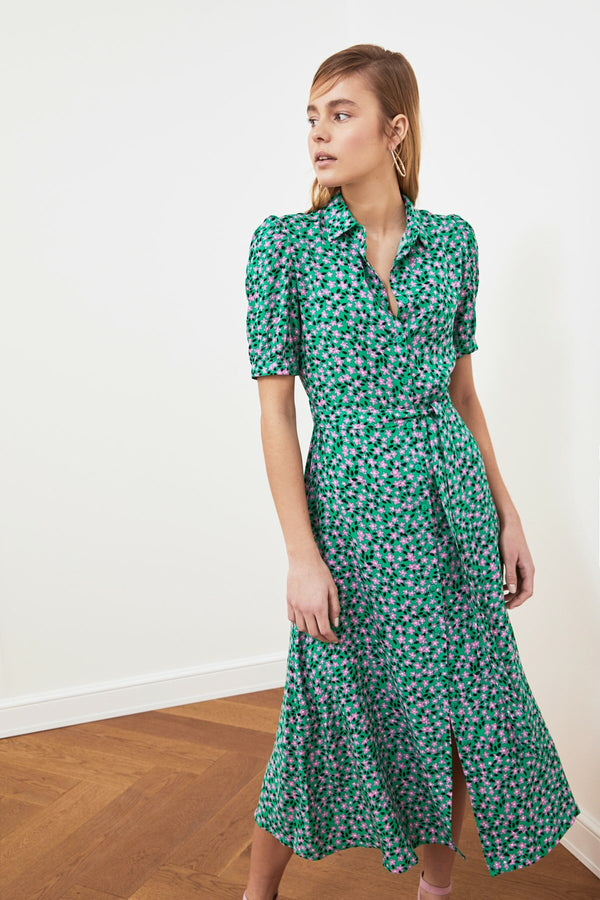 Green floral Dress