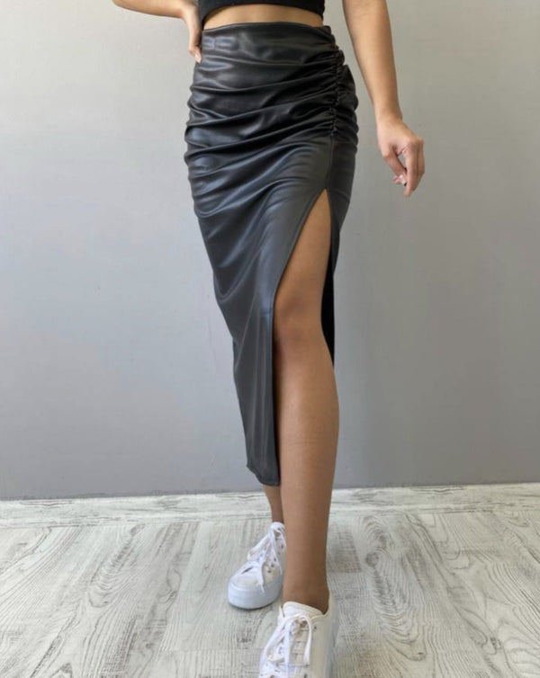 Faux Leather Skirt