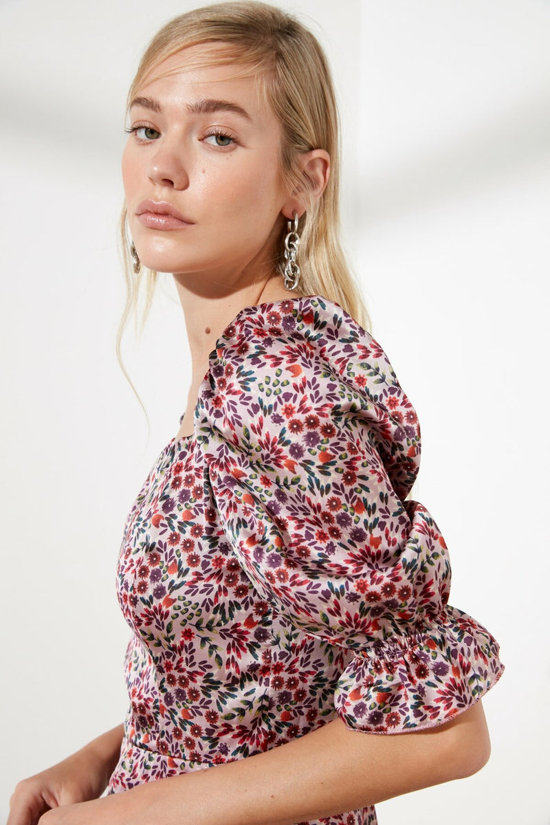 Multicolored Floral Patterned Dress