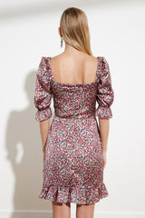 Multicolored Floral Patterned Dress