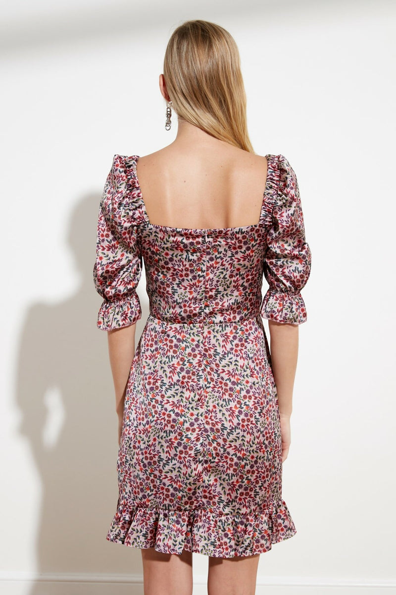 Multicolored Floral Patterned Dress