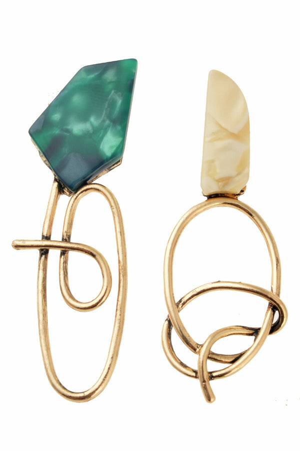Green & White Earrings