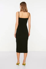 Black midi dress